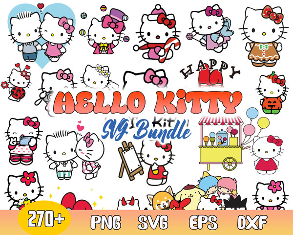 Hello Kitty Bundle svg, Kawaii Kitty Svg, Kawaii Kitty Clipart, Cute Cat Svg, Kitty Svg.jpg