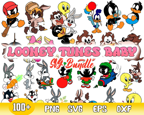 Looney Tunes Baby Bundle Svg, Looney Tunes Svg, Baby Looney Svg, Png Dxf Eps File.jpg