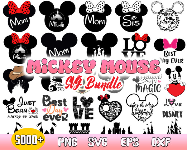 Mickey Mouse Bundle Svg, Mickey Mouse Disney Svg, Mickey Character Svg, Disney Clipart, Instant Download .jpg