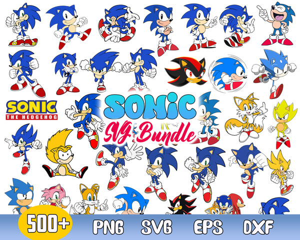 Sonic Bundle Svg, Sonic The Hedgehog Svg, Sonic Svg, Sonic Clipart, Files For Cricut, Instant Download .jpg