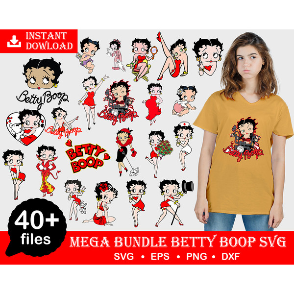 Betty Boop Svg Bundle, Betty Boop Vector, Betty Boop Clipart, Betty Boop  Layered,Betty Boop Png, Betty Boop Cut Files