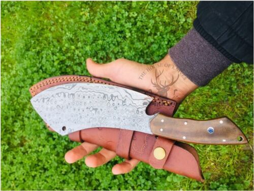 Handmade Forged Steel Cleaver Knife Traditional Chinese Chef Micarta Handle 1100, HandMade Knives, Custom Knives 6.jpg