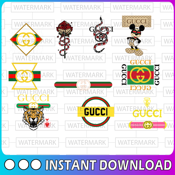 Gucci Logo Bundle Svg, Gucci Logo Svg, Gucci Logo Svg, Gucci Fashion Logo  Svg Digital Download