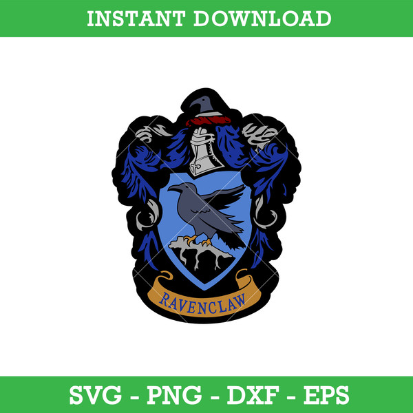 Ravenclaw House Crest Emblem Svg, Harry Potter House Crest S