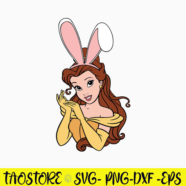 Belle Easter Svg, Beauty and the Beast Svg, Disney Princees Svg,  Png Dxf Eps File.jpg