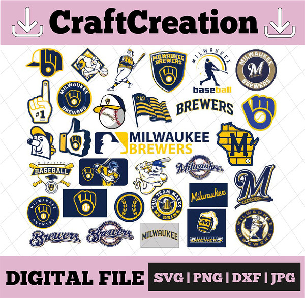 Milwaukee Brewers MLB Baseball Best SVG Cutting Digital Files