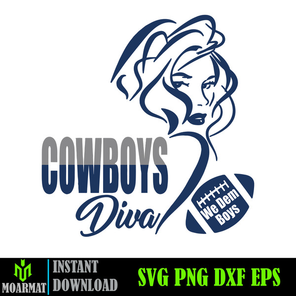 This Girl Loves Cowboys SVG, PNG, EPS, dxf, jpg files for Cricut or  Silhouette