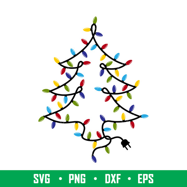 Garland Christmas Tree, Garland Christmas Tree Svg, Christmas Lights Svg, Christmas Svg,png,dxf,eps file.jpeg