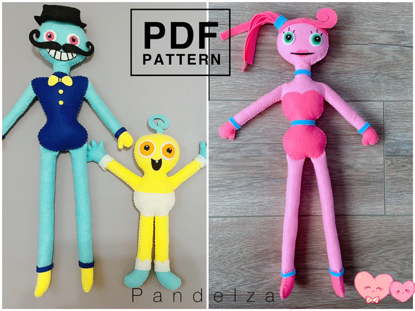 PDF Patterns set of 3 Mommy, Daddy, and Baby long legs felt - Inspire Uplift