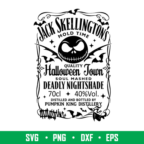 Jack Skellington Wiskey, Jack Skellington Wiskey Svg, Halloween Svg, Nightmare Before Christmas Svg, Skull Svg, png, dxf, eps file.jpeg