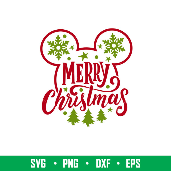 Merry Christmas Ears, Merry Christmas Mickey Svg, Christmas Svg, Merry Christmas Svg, png,dxf,eps file.jpeg