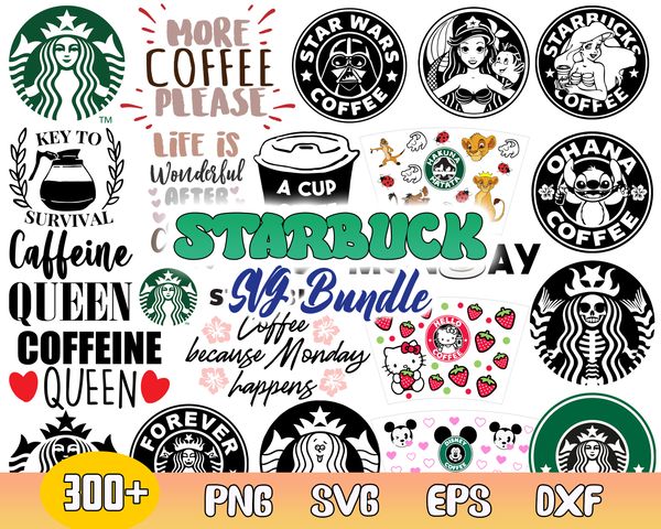Starbucks Logo Bundle Svg, Starbucks Coffee Cups Svg, Starbu - Inspire ...