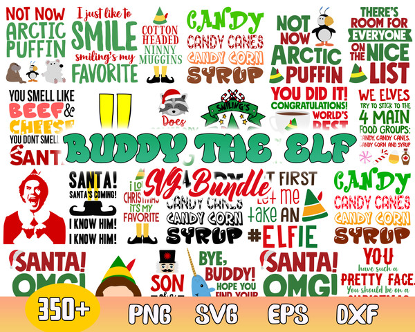 Buddy The Elf Bundle Svg, Buddy The Elf Svg, Elf Christmas Svg, Png Dxf Eps File.jpg