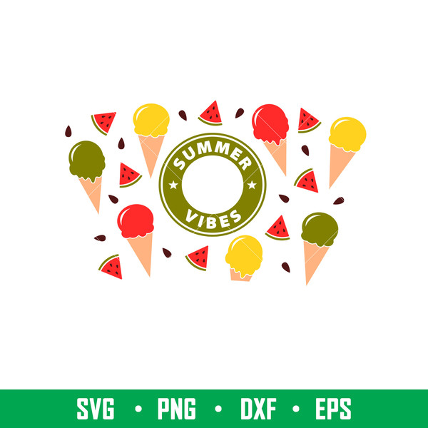 Summer Vibes Full Wrap, Summer Vibes Full Wrap Svg, Starbucks Svg, Coffee Ring Svg, Cold Cup Svg,png,dxf,eps file.jpeg