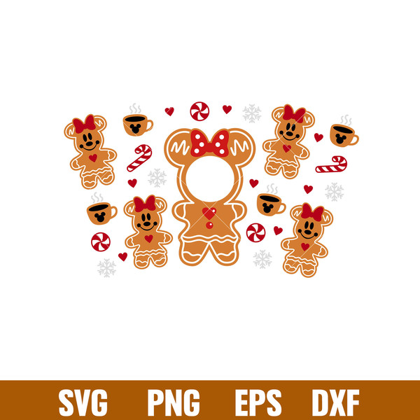 Gingerbread girl, Gingerbread Minnie Mouse Full Wrap Svg, Starbucks Svg, Coffee Ring Svg, Cold Cup Svg,eps,dxf,png file.jpg