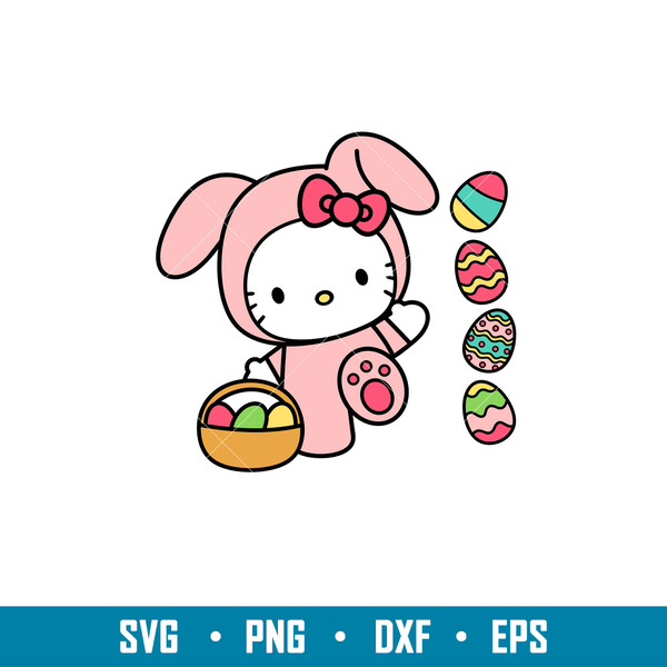 Hello Easter Kitten, Hello Easter Kitten Svg, Easter Bunny Svg, Happy Easter Svg, Easter Eggs Svg,png,dxf,eps file.jpg