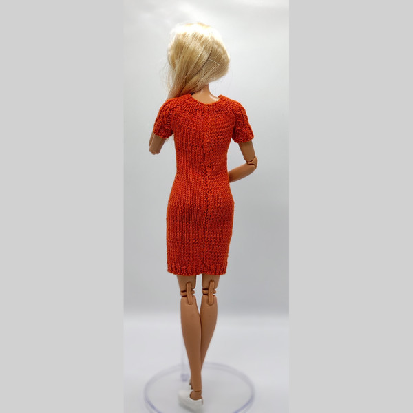 Orange Dress with Short Sleeves for Barbie Doll