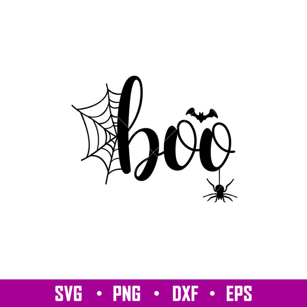 Boo Halloween, Boo Halloween Svg, Halloween Svg, Spooky Season Svg, Trick or Treat Svg,png, dxf, eps file.jpg