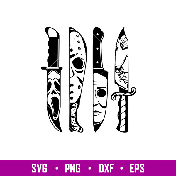 Horror Movie Knives, Horror Movie Knives Svg, Halloween Svg, Horror Svg,png,dxf, eps file.jpg