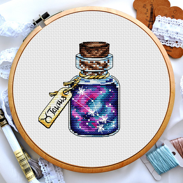 Taurus zodiac sign cross stitch.jpg