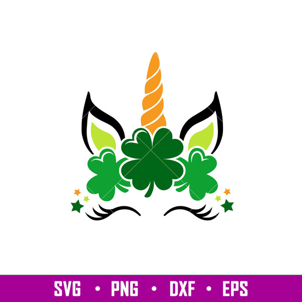 St Patricks Unicorn, St Patricks Day Unicorn SVG, Unicorn SVG, Digital Download, Cut File, Sublimation,png,dxf,eps file.jpg