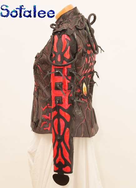 Short women's jacket handmade good, cyberpunk style .jpg