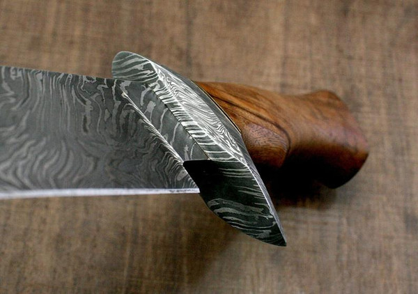 Birsppy HLXFF3 Damascus fixed blade knife, Custom Handmade knife