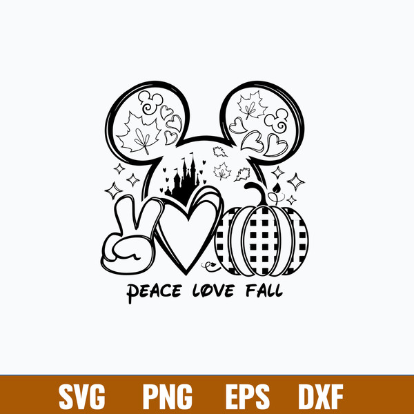 Peace Love Fall Svg, Disney Svg, Png Dxf Eps File.jpg