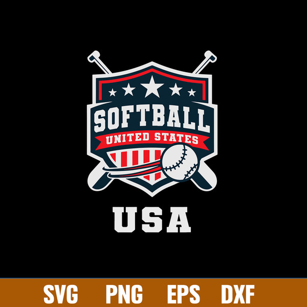 Softball Usa Support The Team Svg, Softball Svg, Png Dxf Eps File.jpg