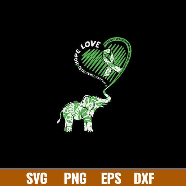 Cute Elephant With Heart Kidney Disease Awareness Svg, Elephant Svg, Png Dxf Eps File.jpg