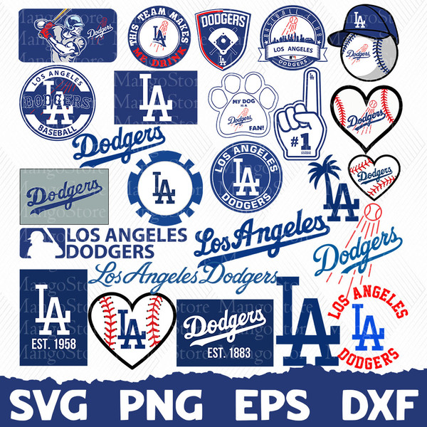 Los Angeles Dodgers Bundle SVG - Los Angeles Dodgers Bundle SVG