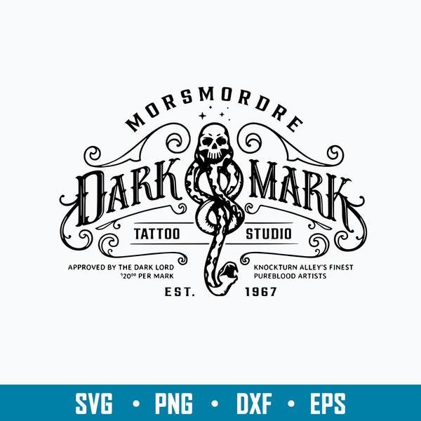 Morsmordre Dark Mark Tattoo Studio Svg, Dark Mark Svg, Png Dxf Eps File.jpg