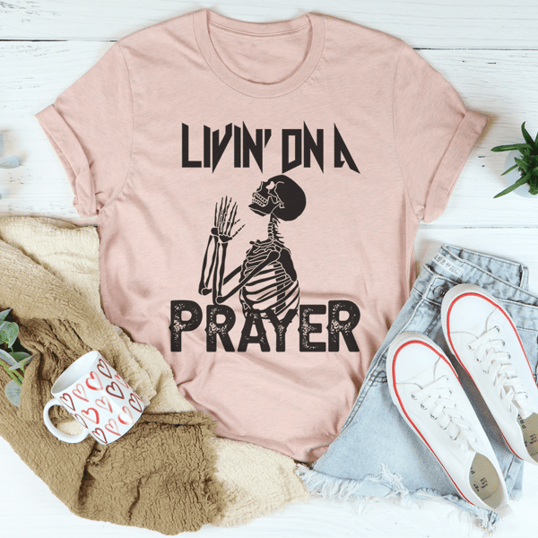 Living On A Prayer Skeleton Tee