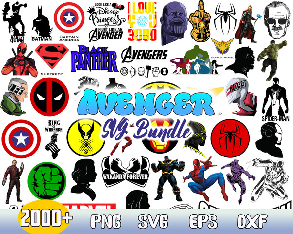 Avenger Bundle Svg, Superhero Svg, Marvel Svg, Avengers Clipart, Instant Dowload.jpg