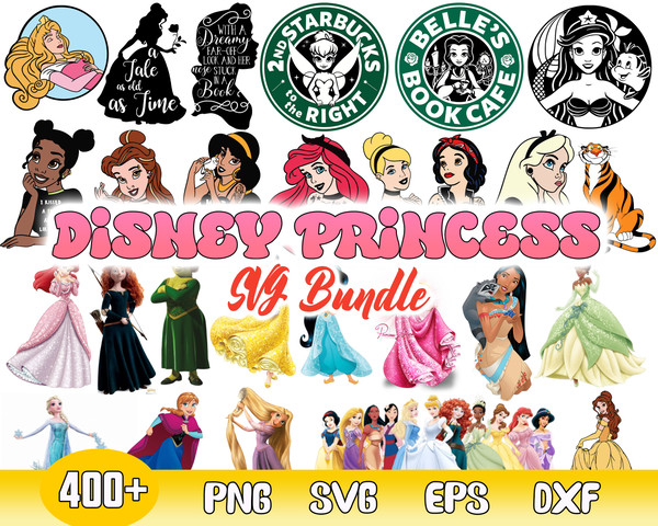 Disney Princess Bundle Svg, Princess Svg, Princess Starbucks Svg, Princess Character Svg.jpg