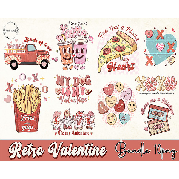 10 Retro Valentine PNG Bundle, Groovy Valentine Png, Funny Valentine's PNG, Valentine Png, Love XOXO Sublimation, Be Mine Png, Valentine Heart, High quality, In