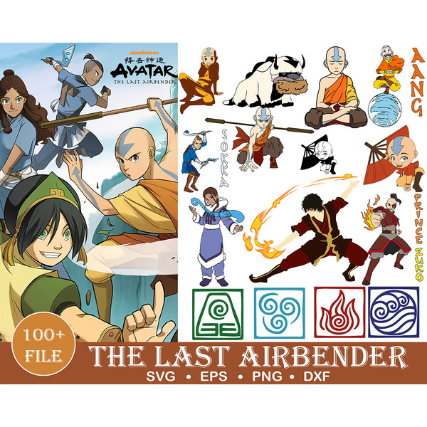 100 Avatar The Last Air Bender Vector Pack, Avatar Silhouette, Avatar PNG, Avatar SVG, Avatar The Last Air Bender Cricut Vinyl Cutting Files.jpg