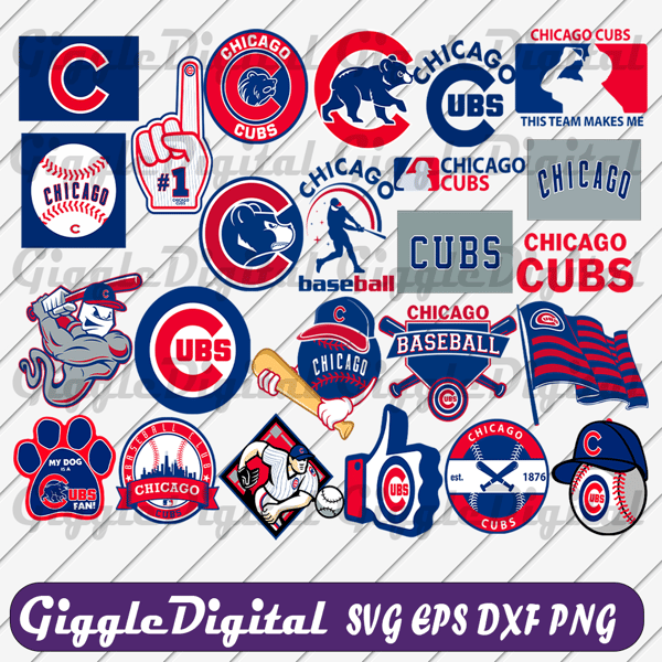 Chicago Cubs Bundle SVG Digital File, Chicago Cubs Logo Svg