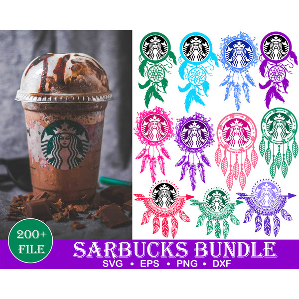 200 Starbucks Logo, Starbucks DXF, Cut Collection, Siren Starbucks, Starbucks Cup, Starbucks Coffee, starbucks cup wrap, Starbucks design, Custom Starbucks Cup,
