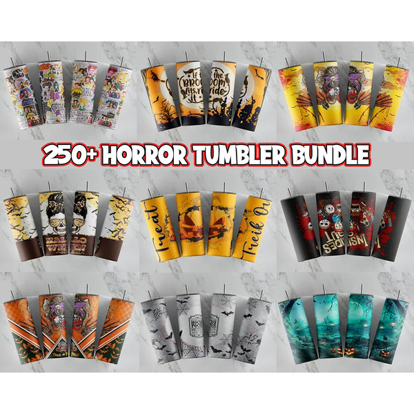 250 Horror Tumbler Wraps for 20 oz Sublimation Tumbler Bundle, sublimation tumbler designs download, Halloween tumbler, tumbler bundle Instant Download.jpg