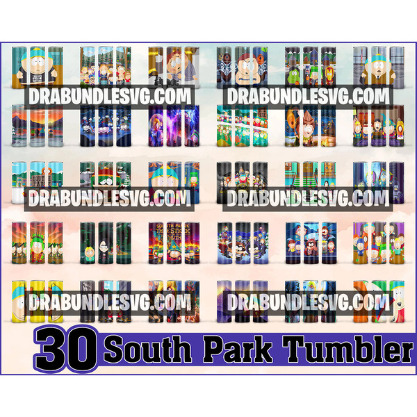 30 South Park 20oz Skinny Straight &Tapered Designs,Sublimation tumbler designs,South Park Tumbler designs,South Park PNG.jpg