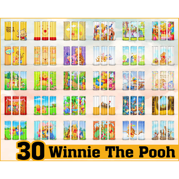 30 Winnie the Pooh Cartoon 20oz Skinny Straight&Tapered Designs,Cartoon Sublimation tumbler design,Cartoon Tumbler design,Cartoon PNG.jpg