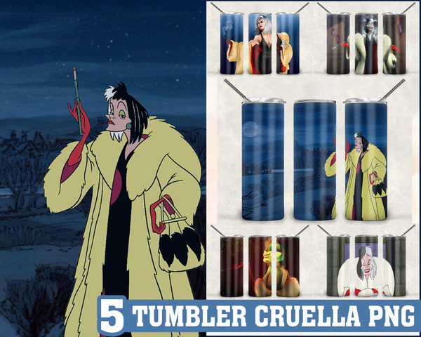 Cruella Tumbler, Cruella PNG, Tumbler design, Digital download.jpg