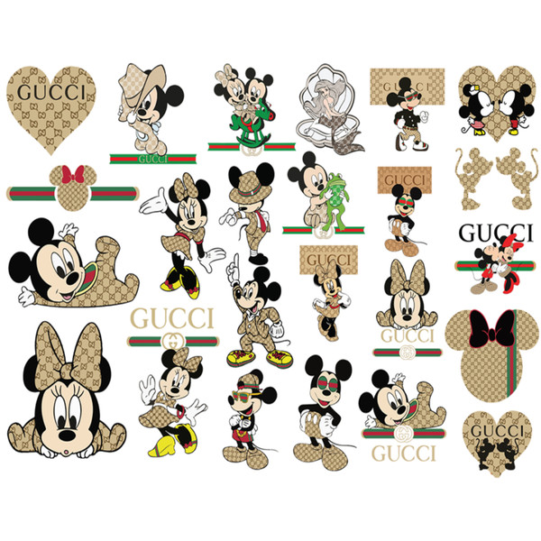 Gucci Mickey Minnie Mouse Bundle Svg, Brand Svg, Gucci Svg