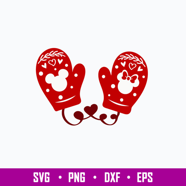 Mittens with Mouse Heads Svg, Mickey And Minie Svg, Disney Svg, Png Dxf Eps File.jpg