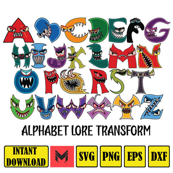 ALPHABET SVG DESIGN,A ,B,C,D,E,F,GH,I,J,K,L,M,N,O,P,Q,R,S,T,,U,V,W,X,Y,Z,alphabet  lore series, a to z, alphabet lore baby, english letters, alphabet lore, alphabet  lore kids, alphabet lore school, alphabet lore song, villain letter, abcd,  alphabet
