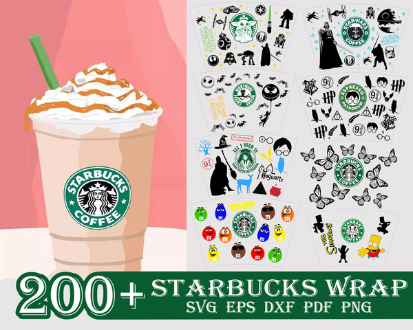 200 Starbucks Wrap SVG, starbuck svg, png, eps, dxf, Instant download.jpg