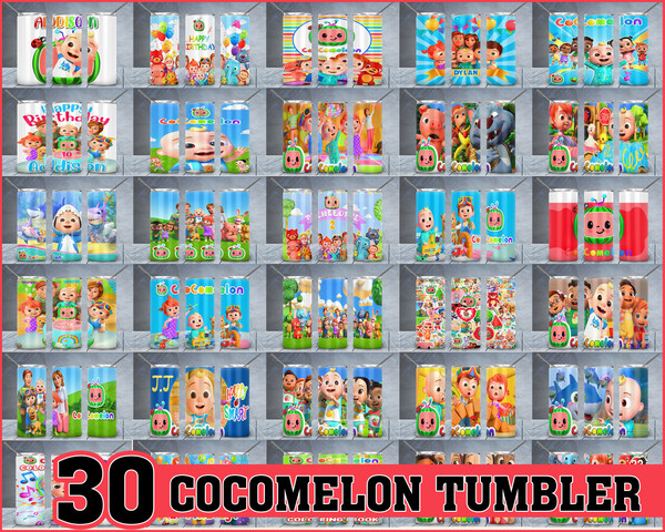 30 Cocomelon Tumbler, Cocomelon PNG, Tumbler design, Digital download.jpg