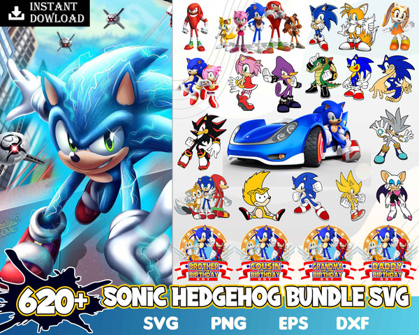 SONIC PNG the Hedgehog Png Sonic Bundle Png Sonic Layered Png