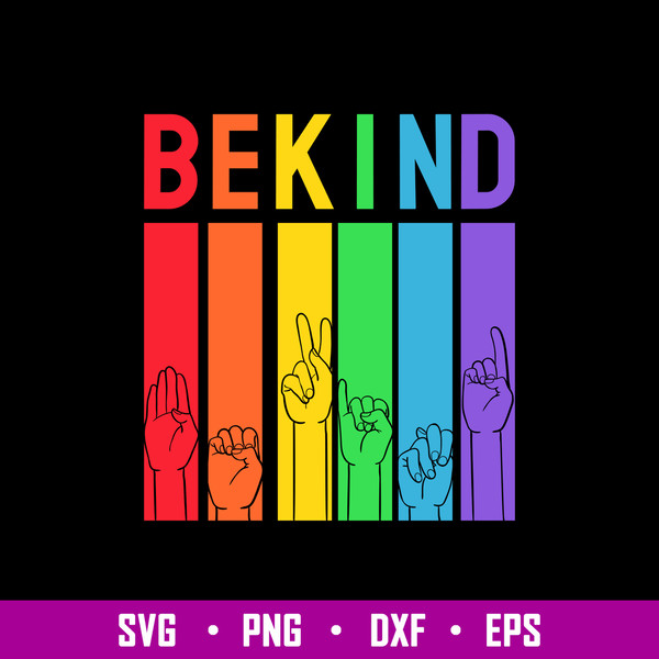 Be Kind Hand Sign Language Svg, Be Kind Svg, Png Dxf Eps Digital File.jpg